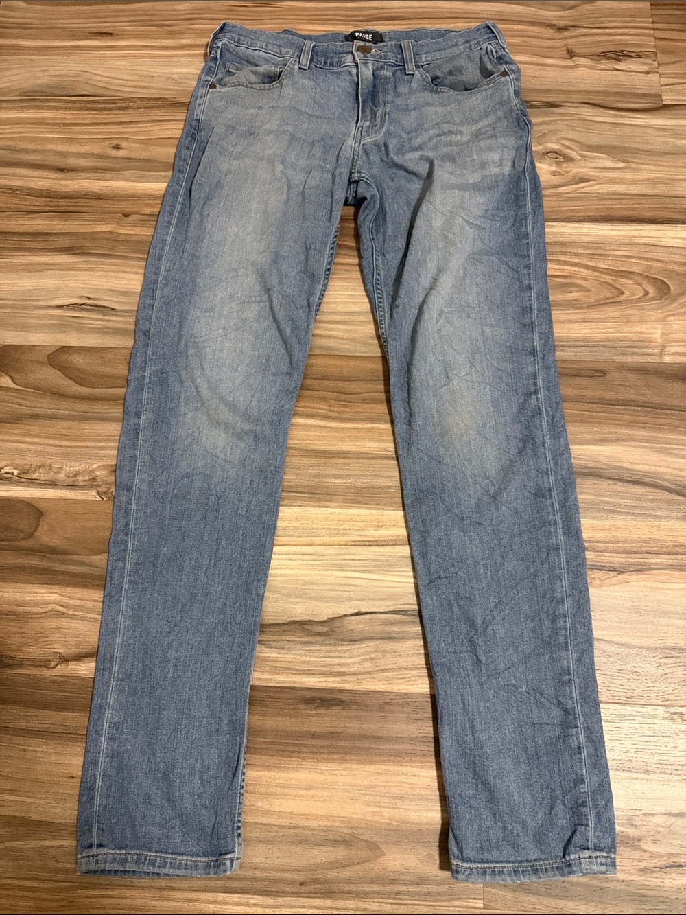 Paige Jeans Mens 30 Lennox Slim Straight Stretch Flex Denim Pants Medium Wash